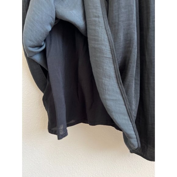 Black Satin Formal Wedding Guest with Drawcord and Cutout Neckline size Large - Picture 11 of 16